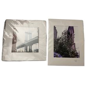 NYC Photos NEW in plastic (PAIR-2) Brooklyn Bridge 12x12, Flatiron Bldg 11x14